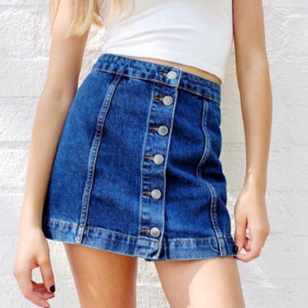 Denim Button Skirt